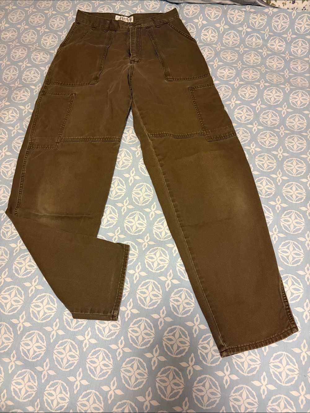Vintage Gap Cargo Pants Brown Utility Carpenter Wide Leg Size 9/10 100% Cotton